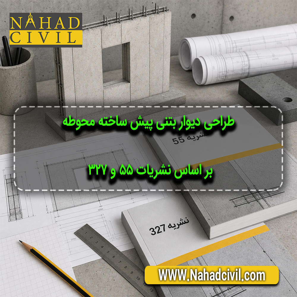 طراحی دیوار بتنی پیش ساخته با اشاره به نشریات 55 و 327