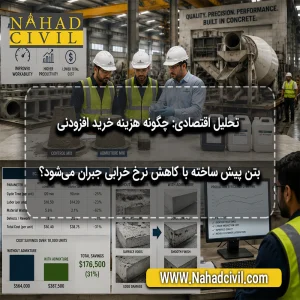 نمای مفهومی از تولید بتن پیش ساخته و کنترل کیفیت با افزودنی بتن برای کاهش خرابی و افزایش سرعت تولید